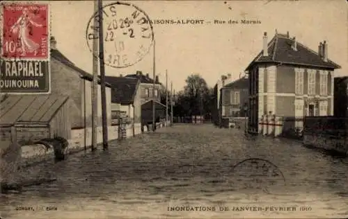 Ak Maisons Alfort Val de Marne, Marais Straße