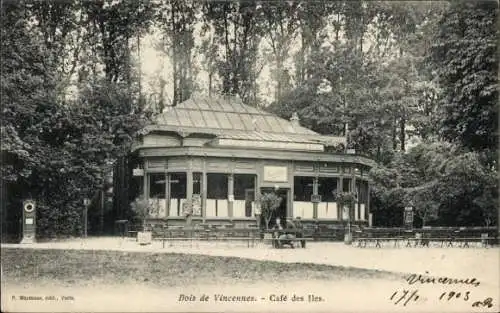 Ak Paris XII Bois de Vincennes, Inselcafé