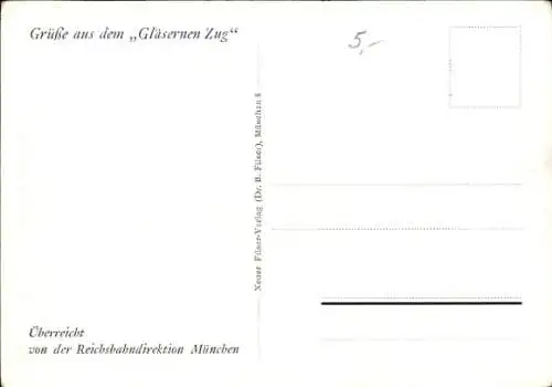 Künstler Ak Deutsche Reichsbahn, Gläserner Zug