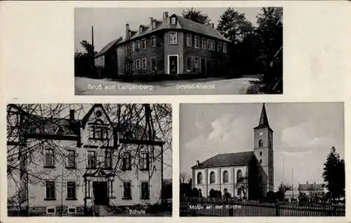 Ak Langenberg in Westfalen, Schule, Kirche, Kreuzung