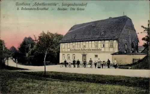 Ak Langenchursdorf Callenberg in Sachsen, Gasthaus Schettlermühle