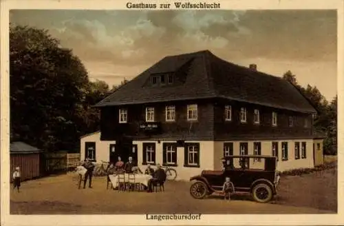 Ak Langenchursdorf Callenberg in Sachsen, Gasthaus zur Wolfsschlucht, Inh. Bruno Wolf