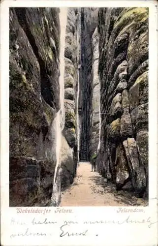 Ak Teplice nad Metují Wekelsdorf Reg. Königgrätz, Wekelsdorfer Felsen, Felsendom
