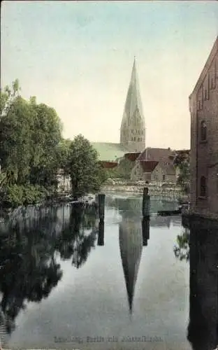 Ak Lüneburg in Niedersachsen, Teilansicht, Johanniskirche