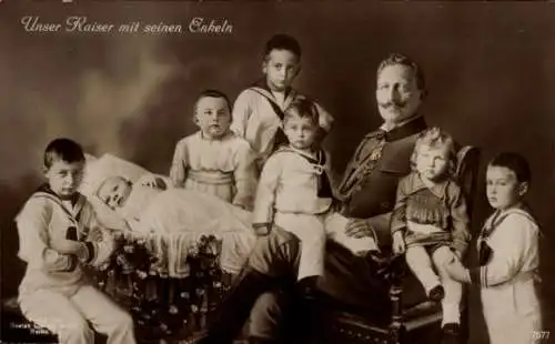Ak Kaiser Wilhelm II., Portrait mit seinen Enkeln, Liersch 7577