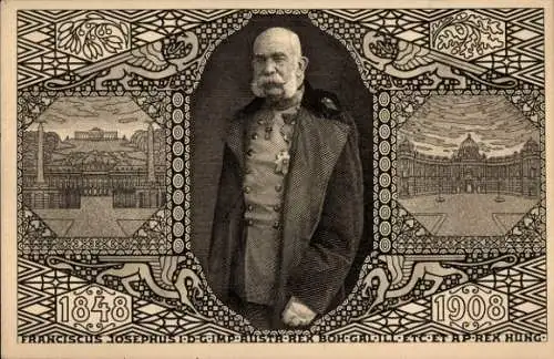Ganzsachen Ak Kaiser Franz Joseph I., Portrait, Jubiläum 1908