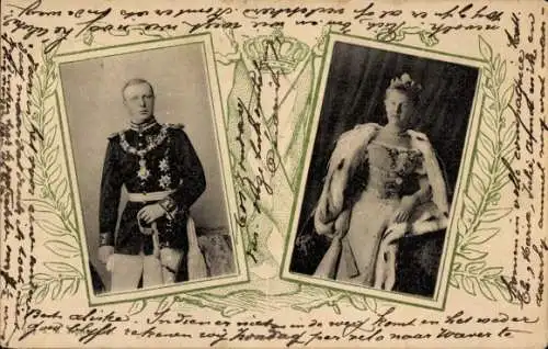Ak Königin Wilhelmina der Niederlande, Prinz Hendrik, Heinrich zu Mecklenburg