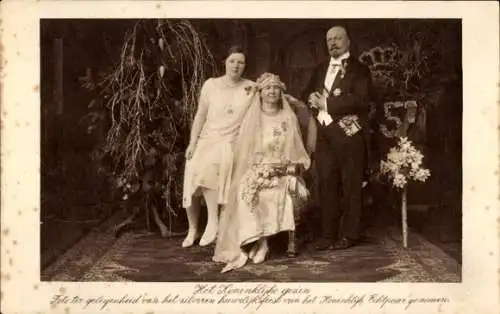 Ak Königin Wilhelmina, Prinz Hendrik, Heinrich zu Mecklenburg, 25. Hochzeitstag, Prinzessin Juliana