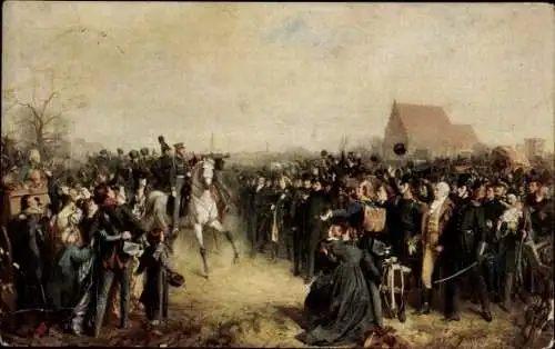 Künstler Ak Scholtz, Julius, Aufruf an mein Volk, König Friedrich Wilhelm III. zu Breslau