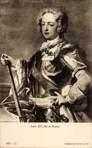 Ak König Louis XV. von Frankreich, gemaltes Porträt