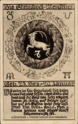 Ak Sternzeichen Steinbock, Capricornus, 22. Dezember bis 20. Januar