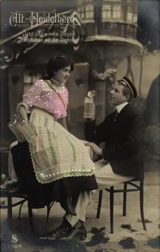 Studentika Ak Alt Heidelberg, Student, Bierkrug, Mädchen, Jugend