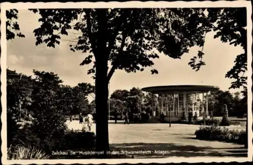 Ak Zwickau in Sachsen, Musiktempel in den Schwanenteich Anlagen