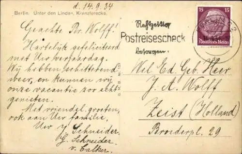 Ak Berlin Mitte, Unter den Linden, Kranzlerecke, Omnibus
