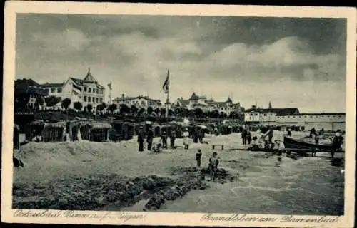 Ak Binz auf Rügen, Strandleben am Damenbad