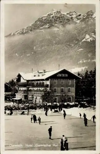 Ak Garmisch Partenkirchen, Hotel Garmischer Hof, Winter