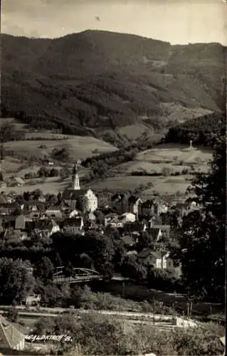 Ak Waldkirch im Breisgau Schwarzwald, Stadtansicht von Waldkirch mit Kirche, Straßen und Brücke