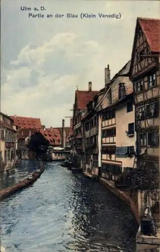 Ak Söflingen Ulm an der Donau Baden, Partie an der Blau (Klein Venedig)