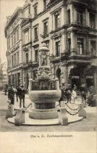Ak Ulm an der Donau, Zeichmannsbrunnen