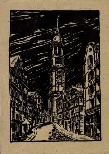 Künstler Ak Hamburg Mitte Neustadt, Michaeliskirche, Kirche St. Michaelis, Michel