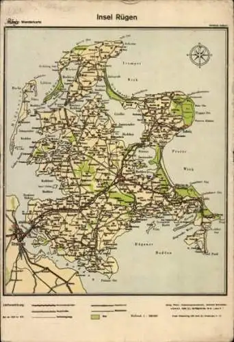 Landkarten Ak Insel Rügen