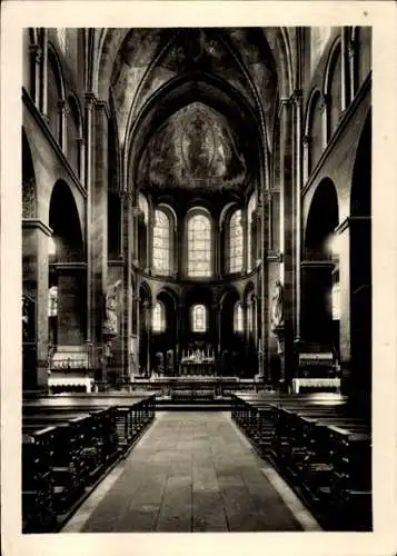 Ak Köln am Rhein, St. Kunibert-Kirche, Innenraum mit Blick zum Altar