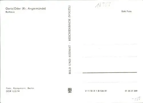 Ak Gartz an der Oder Brandenburg, Rathaus