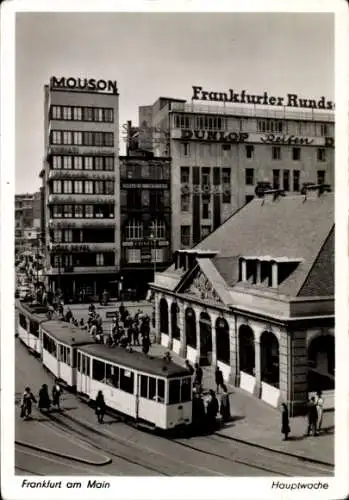 Ak Frankfurt am Main, Hauptwache, Teilansicht, Mouson, Straßenbahn