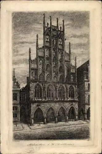 Ak Münster in Westfalen, Münster i. W. Rathaus