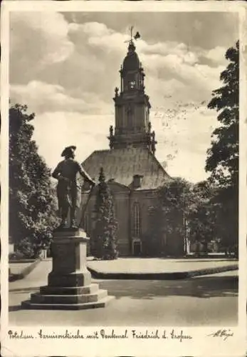 Ak Potsdam, Garmisonkirche, Denkmal Friedrich des Großen
