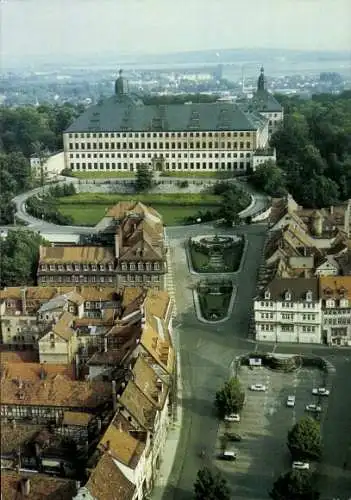 Ak Gotha in Thüringen, Die Vorderseite zeigt ein Luftbild von Schloss Friedenstein in Gotha.