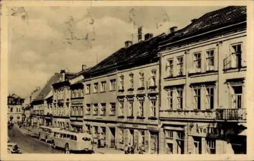 Ak Sokolov Falkenau an der Eger Region Karlsbad, Markt, Busse, Geschäfte