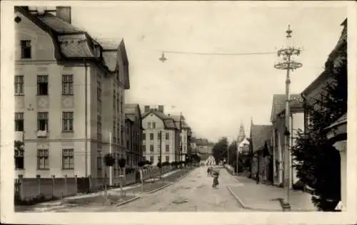 Ak Rýmařov Römerstadt Mährisch Schlesien, Strassenansicht