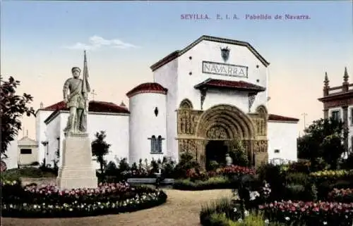 Ak Sevilla Andalusien, Sevilla. Pabellon de Navarra