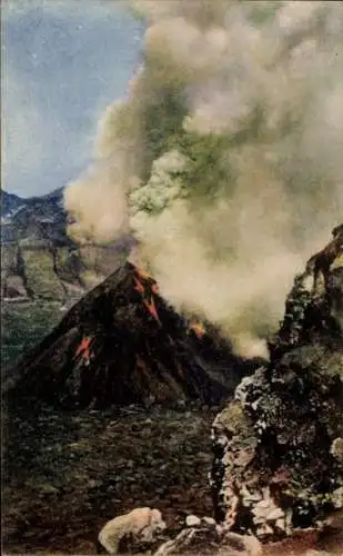 Ak Napoli Neapel Campania, Vesuv, Interno del Cratere