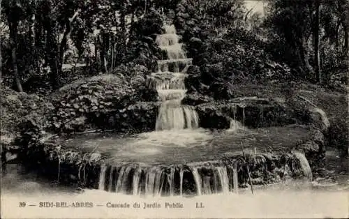 Ak Sidi Bel Abbes Algerien, Cascade du Jardin Public