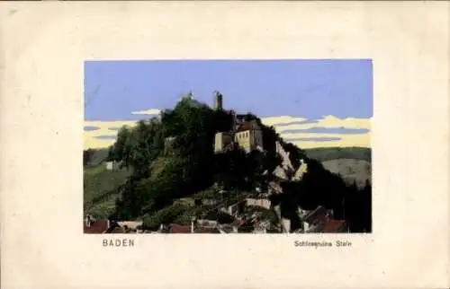 Ak Baden Kanton Aargau Schweiz, Schlossruine Stein