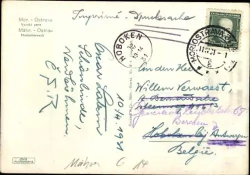 Ak Ostrava Ostrau Region Mährisch Schlesien, Hochofenwerk