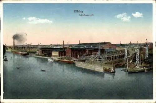 Ak Elbląg Elbing Westpreußen, Schichauwerft