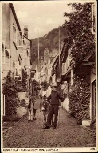 PC Clovelly Devon England, High Street below New Inn