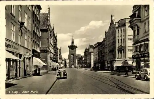 Ak Elbląg Elbing Westpreußen, Alter Markt, Apotheke, W. Zech, Apotheke zum schwarzen Adler