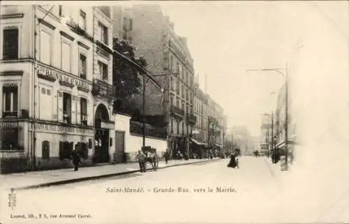 CPA Saint-Mandé Val de Marne, Grande Rue, vers la Mairie