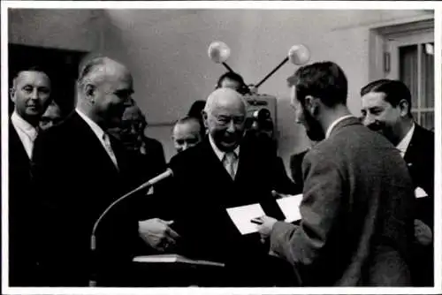 Foto Franz Josef Wuermeling, Autogramm, Theodor Heuss