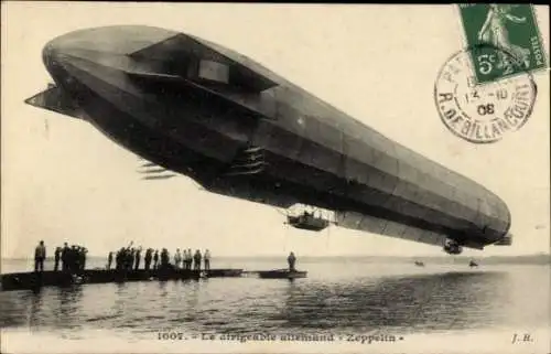 Ak Luftschiff Zeppelin IV über dem Bodensee