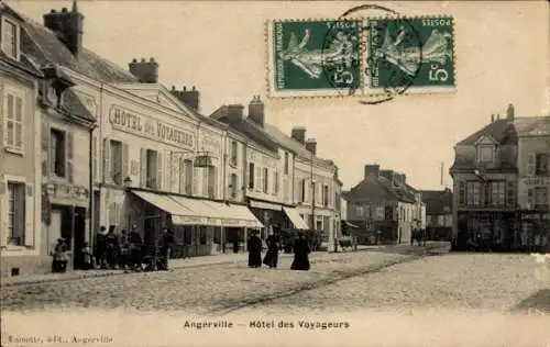 Ak Angerville Calvados, Hotel des Voyageurs