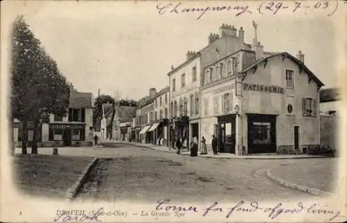 Ak Champrosay Draveil Essonne, Cafe Restaurant, Patisserie, La Grande Rue, Champrosay, Ecke fü...