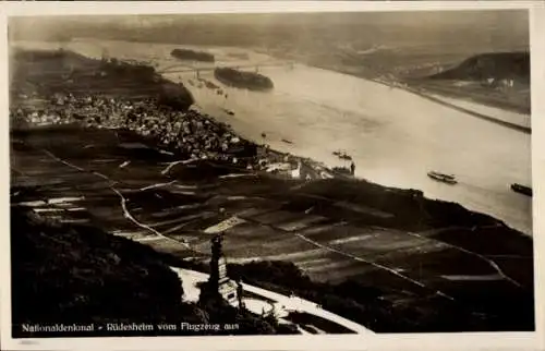 Ak Rüdesheim am Rhein, Niederwald Nationaldenkmal, Fliegeraufnahme