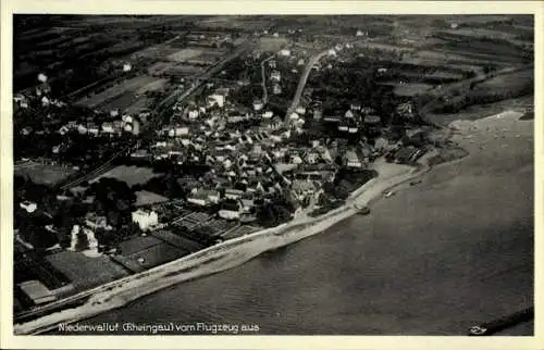 Ak Niederwalluf Walluf am Rhein, Fliegeraufnahme