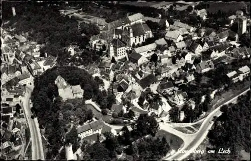 Ak Landsberg am Lech Oberbayern, Städtisches Schülerheim, Fliegeraufnahme