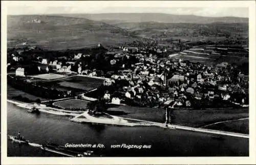 Ak Geisenheim am Rhein Hessen, vom Flugzeug aus